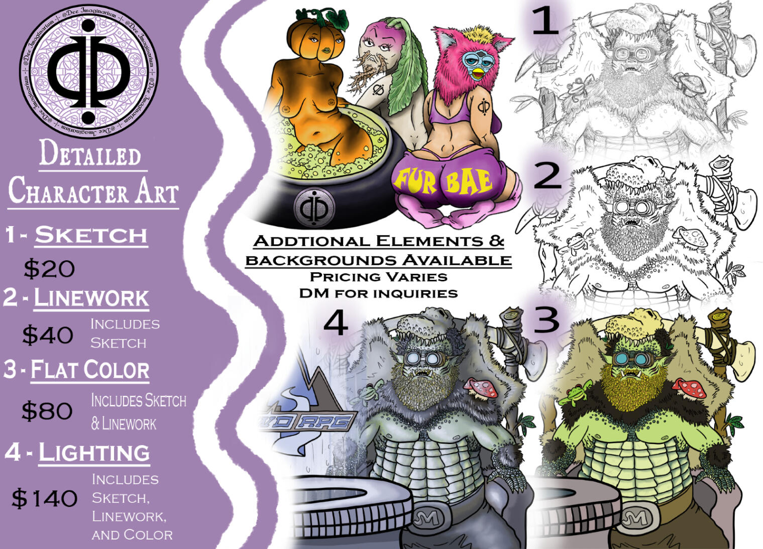 Swamp Man steps and Imaginarium Pinups